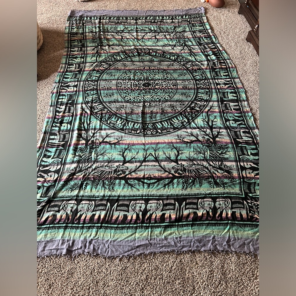 Homestead Twin Size Thin Bed Cover / Blanket or Wall Hanging
